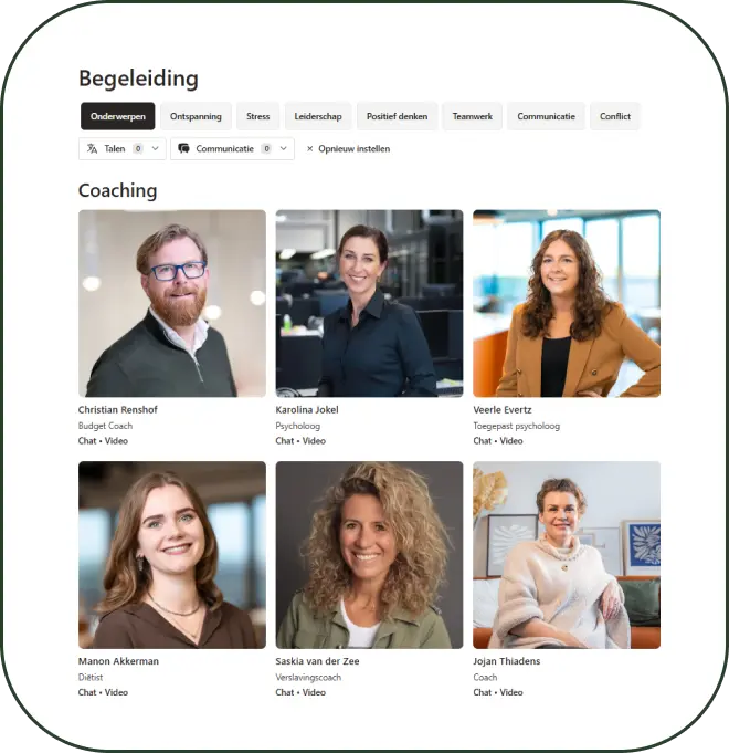 Coachingssector van het platform